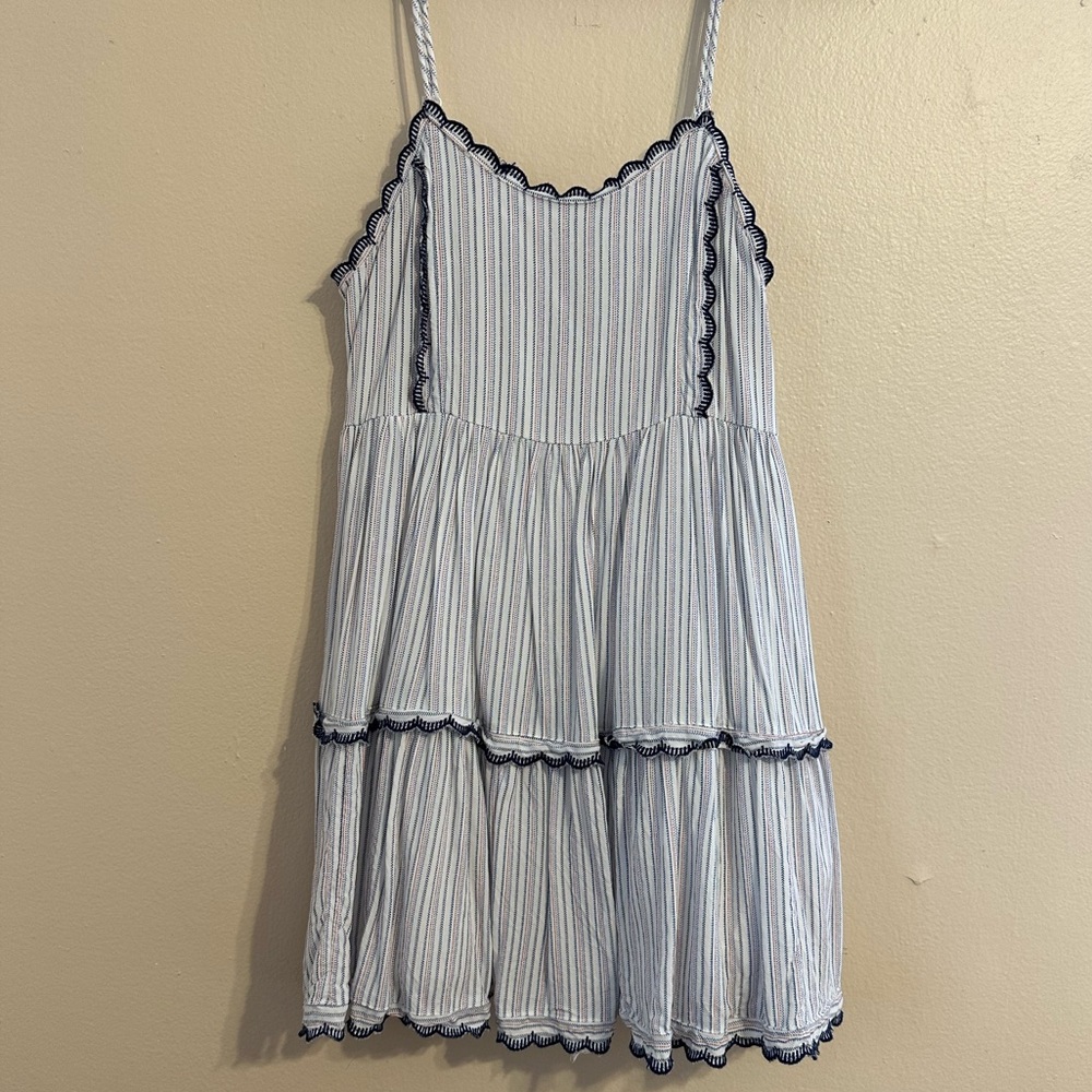 Urban Outfitters blue and white Hanna babydoll mini dress